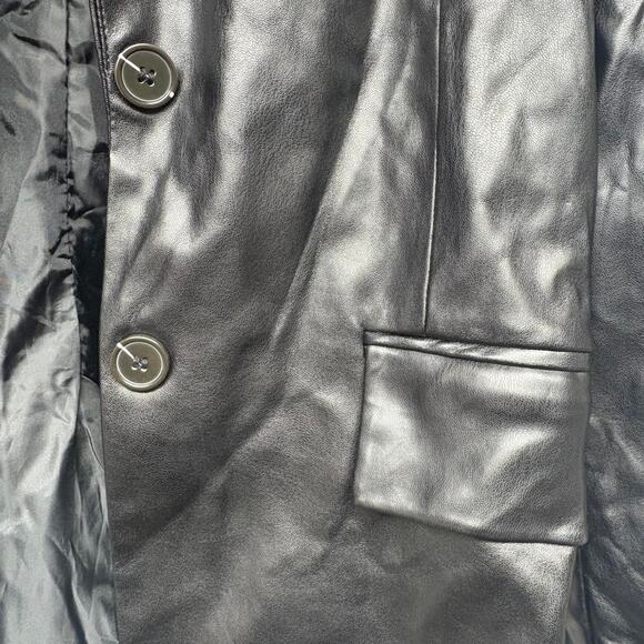 Nwot love treeblack faux leather jacket - Picture 3 of 4